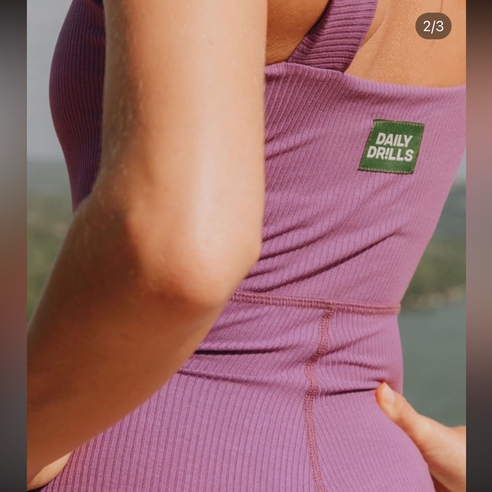 Daily Drills ribbed purple onesie romper